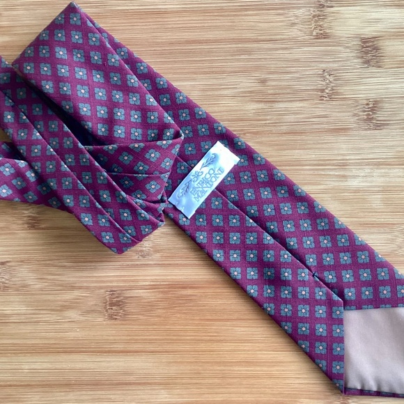Enrico Mantoni Made In Italy Silk Tie Burgundy Floral Fall Matte Woven Vintage - Picture 7 of 10